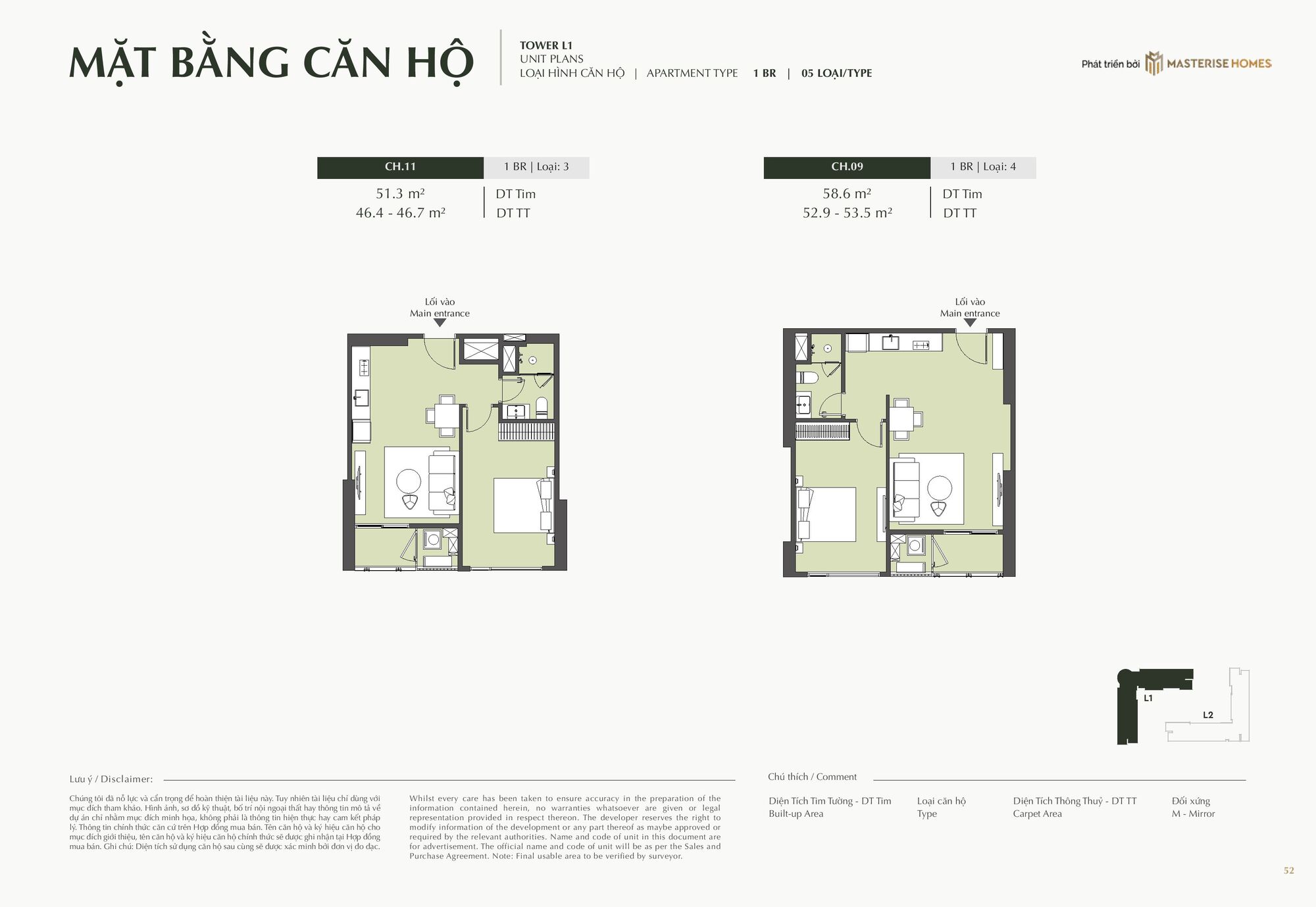 Trang chủ 106 Mặt bằng căn 1 phòng ngủ Vinhomes Cao Xà Lá