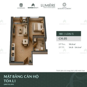 Trang chủ 116 Thiet ke 3D can ho 1 phong ngu Vinhomes Cao Xa La 4