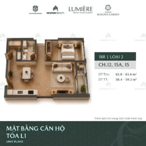 Trang chủ 117 Thiet ke 3D can ho 1 phong ngu Vinhomes Cao Xa La 5