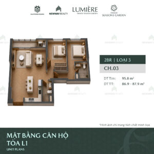 Trang chủ 126 Thiet ke 3D can ho 2 phong ngu Vinhomes Cao Xa La 10