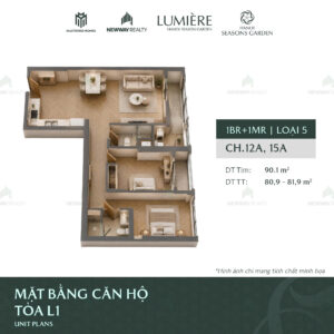 Trang chủ 128 Thiet ke 3D can ho 2 phong ngu Vinhomes Cao Xa La 12