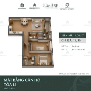 Trang chủ 121 Thiet ke 3D can ho 2 phong ngu Vinhomes Cao Xa La 5