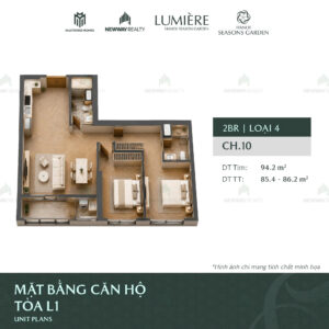 Trang chủ 125 Thiet ke 3D can ho 2 phong ngu Vinhomes Cao Xa La 9