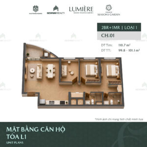 Trang chủ 131 Thiet ke 3D can ho 3 phong ngu Vinhomes Cao Xa La 1