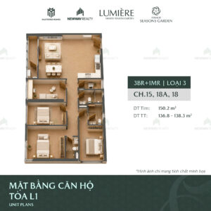 Trang chủ 135 Thiet ke 3D can ho 4 phong ngu Vinhomes Cao Xa La 3
